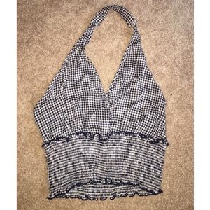 Black and white halter top